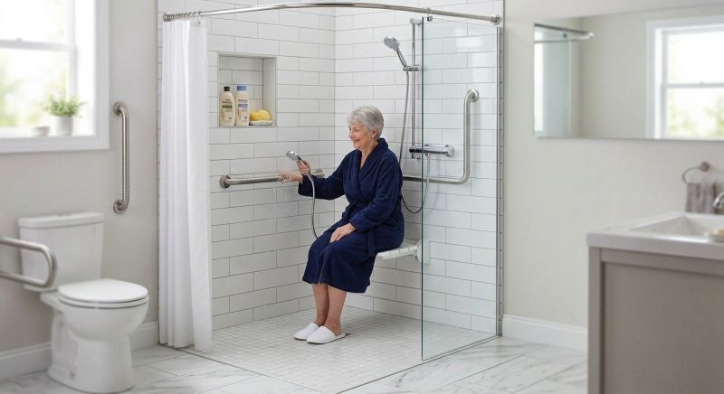 Senior Shower Installation in Portland, ME